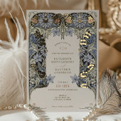 オダマキ（植物）モリスビクトリアンヴィンテージウェディング 箔招待状