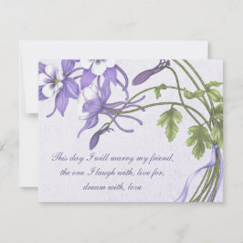 オダマキ（植物）結婚の3招待状 – メタリックアイス 招待状