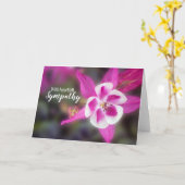 オダマキ(植物)花と心のこもった悔やみや弔慰 カード (黄色い花)