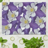 オダマキ（植物）花柄 キッチンタオル (折り畳み)