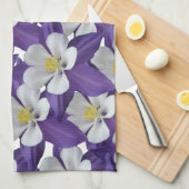 オダマキ（植物）花柄 キッチンタオル (四つ折り)