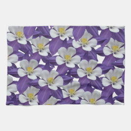 オダマキ(植物)花柄 キッチンタオル