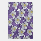 オダマキ（植物）花柄 キッチンタオル (縦)