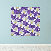 オダマキ（植物）花柄 キャンバスプリント (インサイチュ (ウッドフロア))