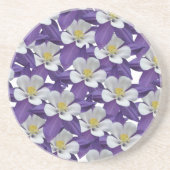オダマキ（植物）花柄 コースター (正面)