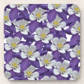 オダマキ（植物）花柄 コースター (正面)