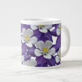 オダマキ(植物)花柄 ジャンボコーヒーマグカップ (正面右)