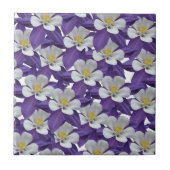 オダマキ（植物）花柄 タイル (正面)