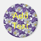 オダマキ（植物）花柄 マグネット (正面)