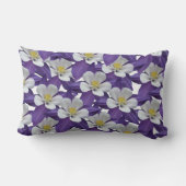 オダマキ（植物）花柄 ランバークッション (裏面)
