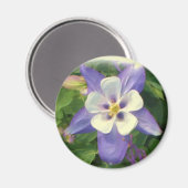 オダマキ（植物）花磁石 マグネット (正面/裏面)