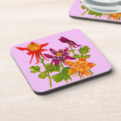 オダマキ（植物）花 コースター (左側)