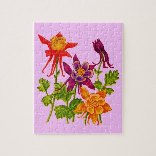 オダマキ（植物）花 ジグソーパズル (縦)