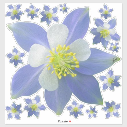 オダマキ（植物）2 シール (シート)