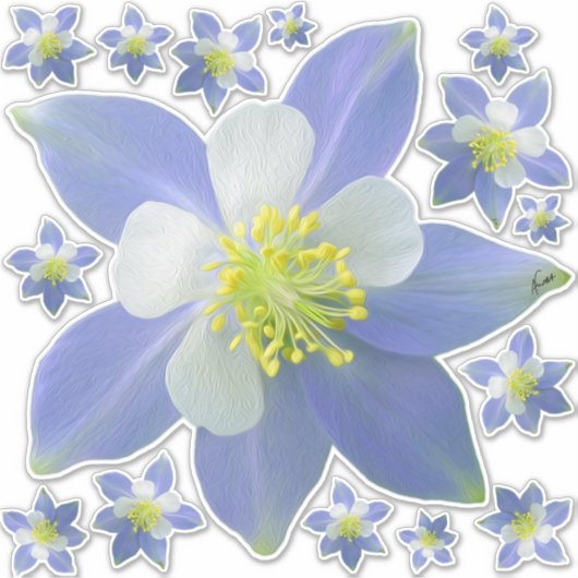 オダマキ（植物）2 シール (正面)