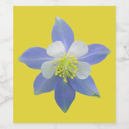 オダマキ（植物）2 ワインラベル (シングルラベル)