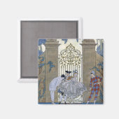 オダマキ（植物）、Paによる「フェテス・ガランテス」のイラストレーション マグネット (正面/裏面)