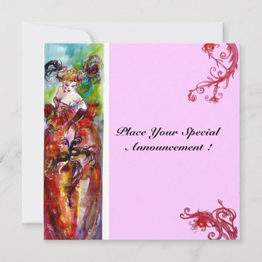 オダマキ（植物）、Sweet sixteenマスカレードパーティー 招待状 (正面)