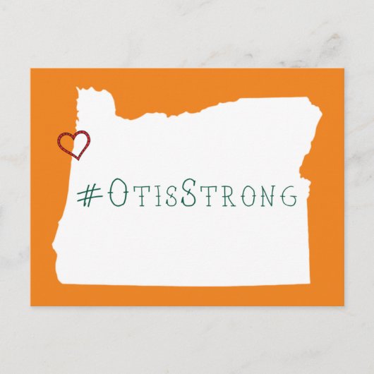 オチスストロングロープハートホワイト ポストカード (正面)