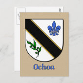 オチョアファミリーヘラルディックシールド ポストカード (正面/裏面)