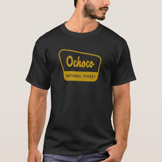 オチョコ国有林インスパイアヴィンテージ標識 Tシャツ (正面)