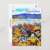 オチョスリオスネオンポップ・アートのアートフローラ ポストカード (正面/裏面)