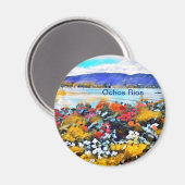 オチョスリオスネオンポップ・アートのアートフローラ マグネット (正面/裏面)