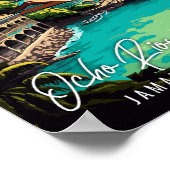 オチョリオス島ジャマイカヴィンテージ旅行イラストレーション ポスター (角)