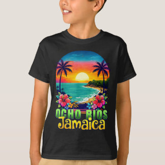 オチョ・リオス ジャマイカ ビーチ トロピカル サンセット サマー Tシャツ