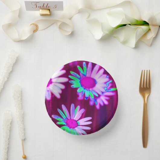 オックスアイデイジーメドーポップ・アートのドアートスタイル ペーパーボウル (ウェディング)