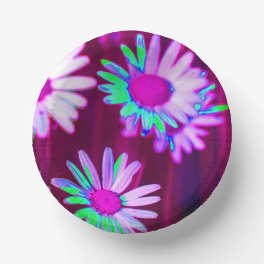 オックスアイデイジーメドーポップ・アートのドアートスタイル ペーパーボウル (正面)