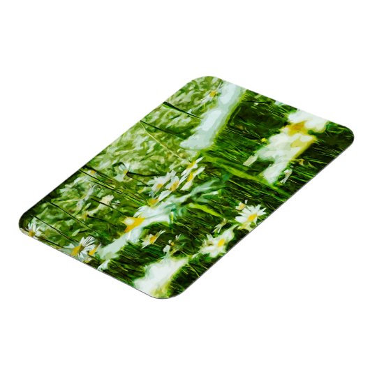 オックスアイデイジー抽象芸術印象主義 マグネット (左側)