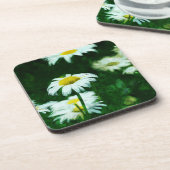 オックスアイホワイトデイジー抽象芸術印象主義 コースター (左側)