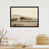 オックスチーム&ワゴンフリーティングブラックヒルズSD 1887 ポスター (キッチン)