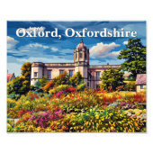 オックスフォードのキリスト教会絵を描メモリアルガーデン フォトプリント            (正面)