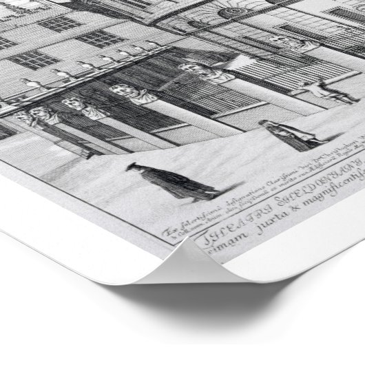 オックスフォードのシェルドニアン劇場「Oxonia Illustrat」より ポスター (角)