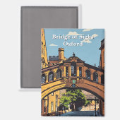 オックスフォードのポスターのBridge of Sighs 絵を描 in Oxford マグネット (正面/裏面)