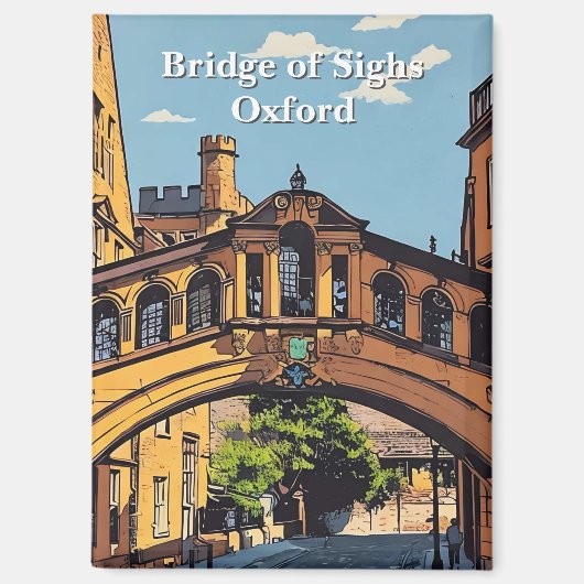 オックスフォードのポスターのBridge of Sighs 絵を描 in Oxford マグネット (正面)