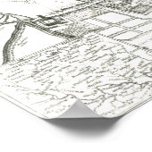 オックスフォードの地図、1643年 ポスター (角)