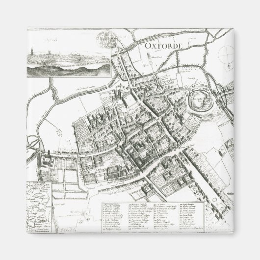 オックスフォードの地図、1643年 マグネット (正面)