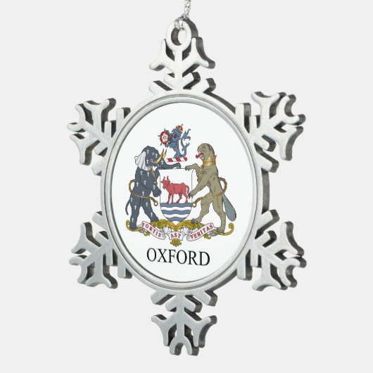 オックスフォードの腕コート スノーフレークピューターオーナメント (右)