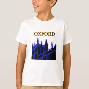 オックスフォードイギリス青い1986年の造るらせん状 Tシャツ