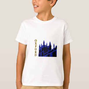オックスフォードイギリス青い1986年の造るらせん状 Tシャツ