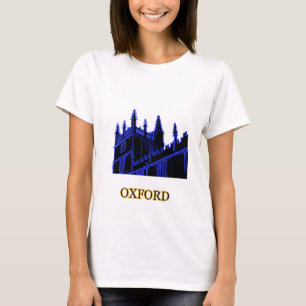 オックスフォードイギリス青い1986年の造るらせん状 Tシャツ
