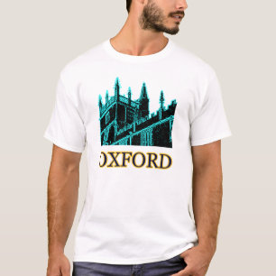 オックスフォードイギリス青緑色1986年の造るらせん状 Tシャツ
