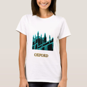 オックスフォードイギリス青緑色1986年の造るらせん状 Tシャツ