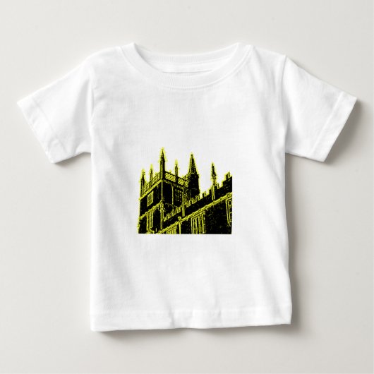 オックスフォードイギリス1986年の造るらせん状の黄色 ベビーTシャツ (正面)