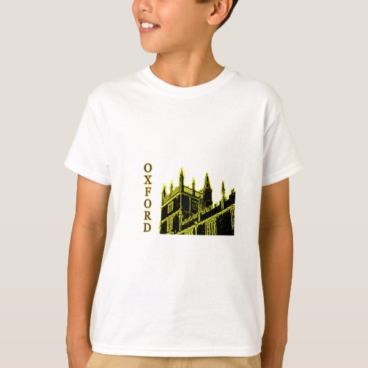 オックスフォードイギリス1986年の造るらせん状の黄色 Tシャツ (正面)