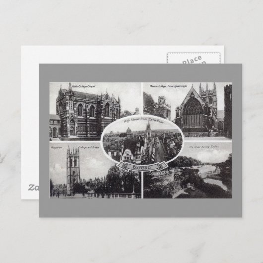 オックスフォードイングランドの5つのシーンヴィンテージ ポストカード (正面/裏面)
