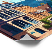 オックスフォードイングランドヴィンテージ旅行イラストレーション ポスター (角)